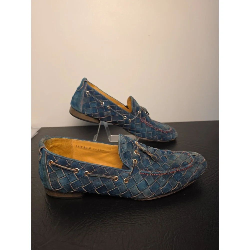 Donald J Pliner VINCE‑MAMA Navy Wash Suede Loafer – Made in Italy – M14– Rare